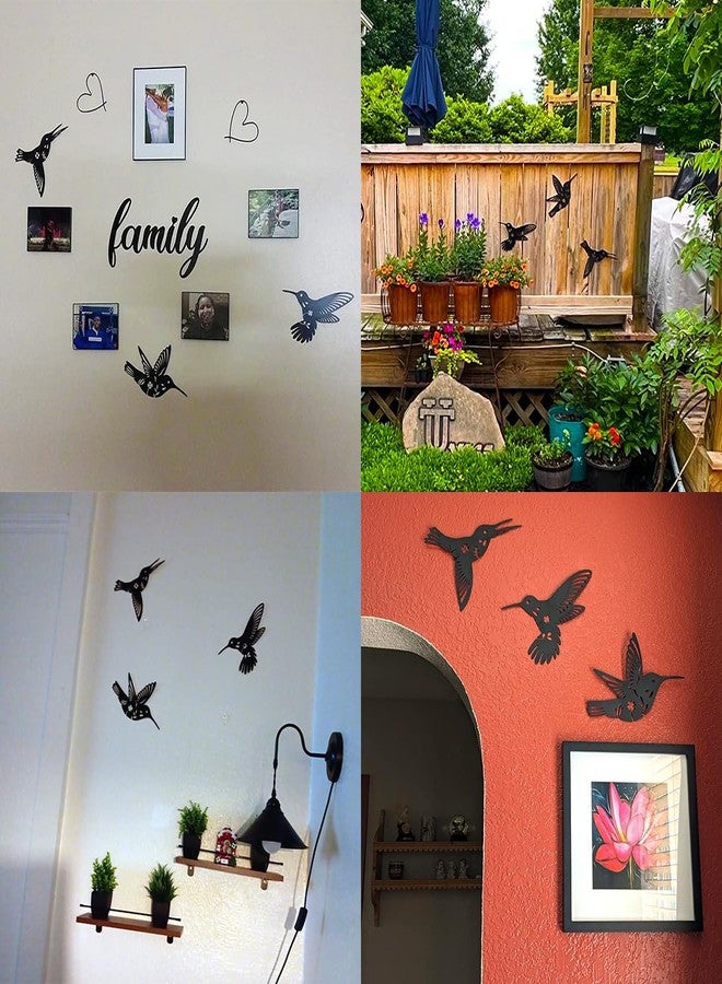 Daogtc Metal Hummingbird Wall Art Decor-Black Metal Wall Art,Bird Wall Sculpture for Home Kitchen Patio Bedroom Living Room Bathroom(3 Pack) - Image 3
